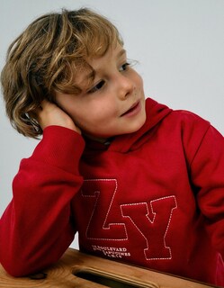 Foto 4 | Sudadera Perchada con Capucha Zippy Rojo Zy Paris para Niño