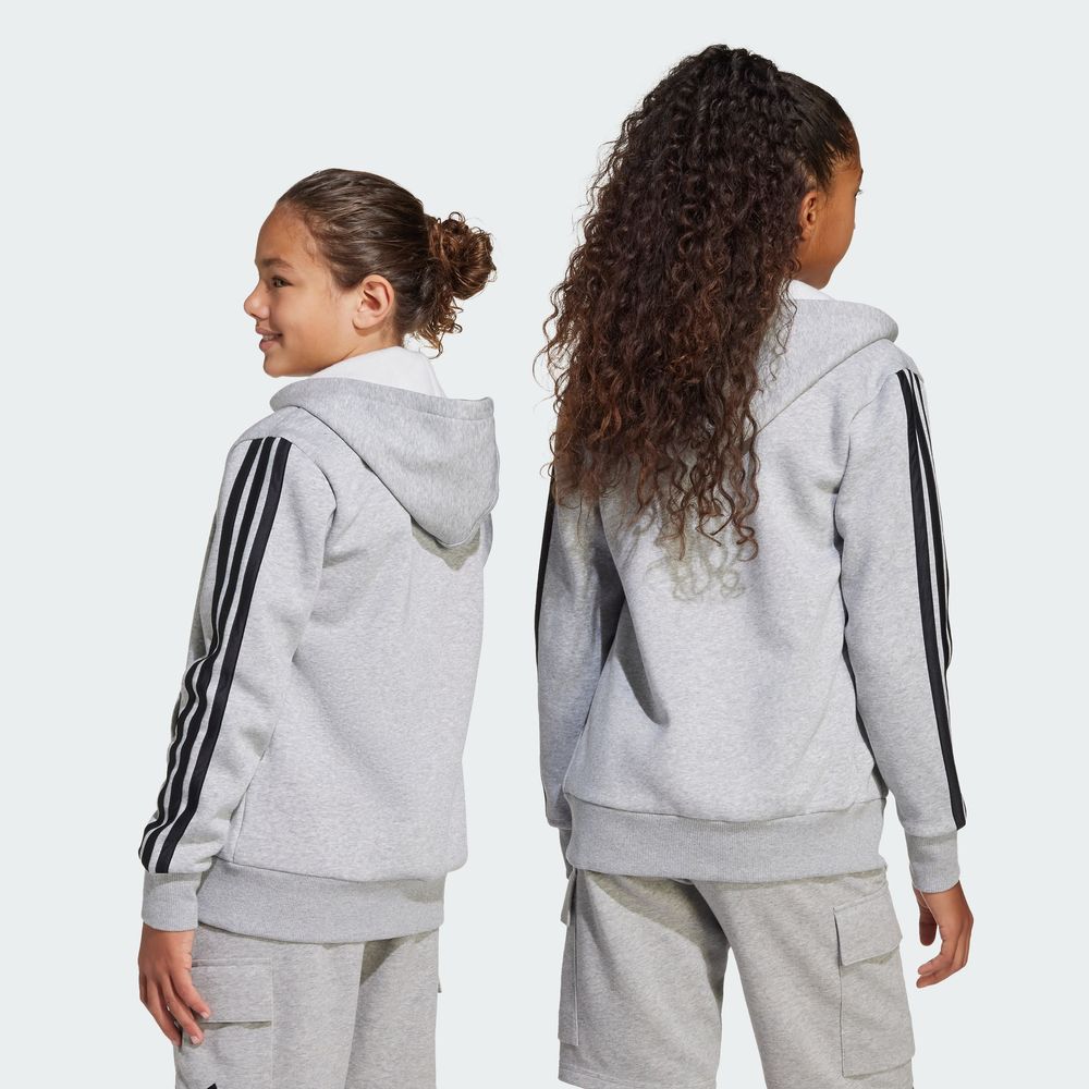 Foto 5 | Sudadera Con Gorro Essentials Cierre Frontal Kids Adidas Gris Niños