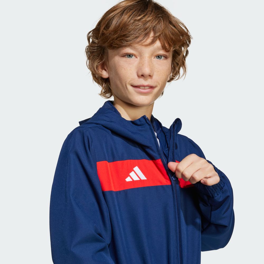 Foto 8 pulgar | Sudadera con Gorro Tiro 25 Essentials Woven Adidas Azul para Niños