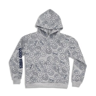 Foto 1 | Sudadera Audaz Para Niño Poliéster Gris Con Estampado De Emojis