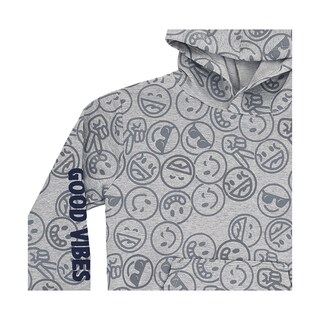 Foto 3 | Sudadera Audaz Para Niño Poliéster Gris Con Estampado De Emojis