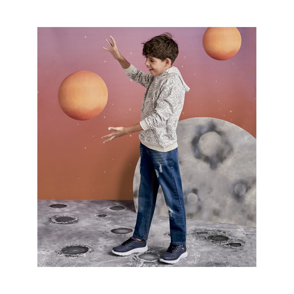 Foto 5 pulgar | Sudadera Audaz Para Niño Poliéster Gris Con Estampado De Emojis