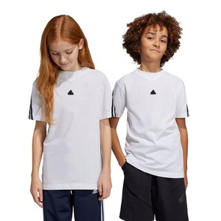 Foto 3 | Playera Adidas Future Icons 3 Franjas Blanca para Niños