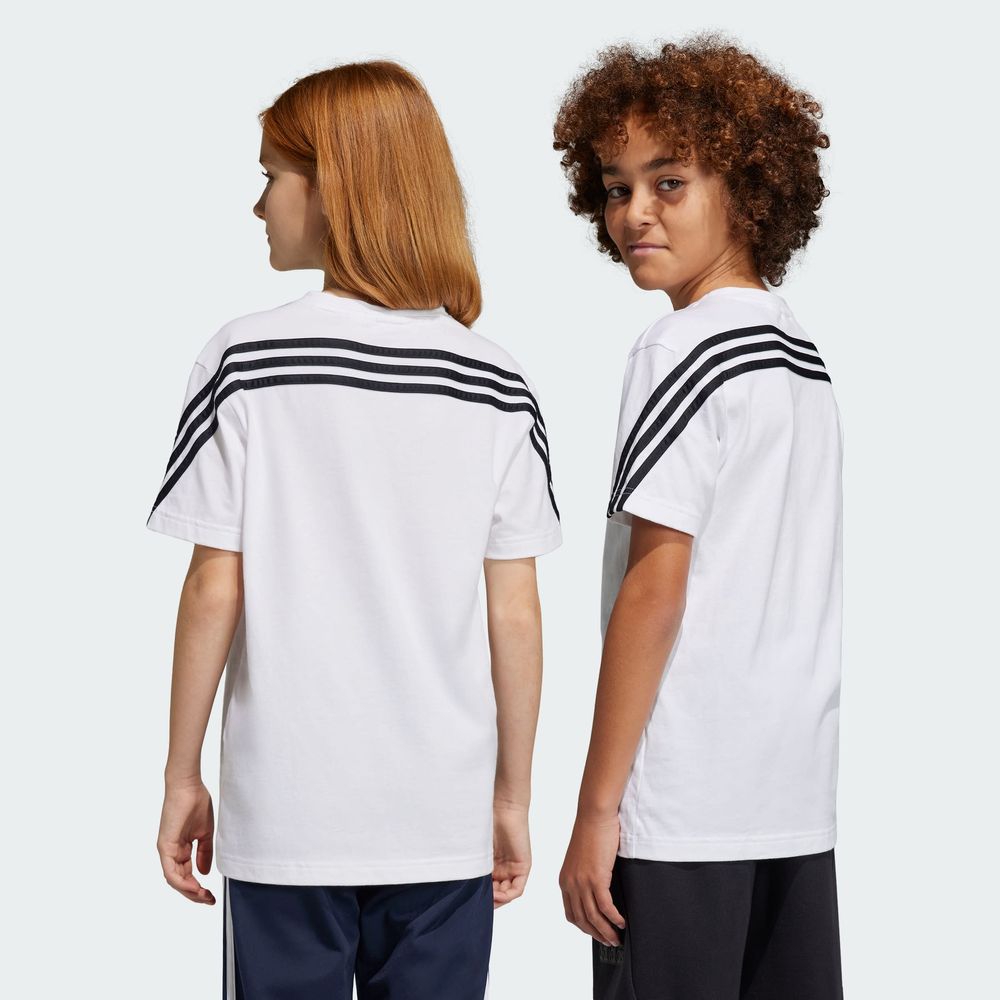 Foto 5 | Playera Adidas Future Icons 3 Franjas Blanca para Niños
