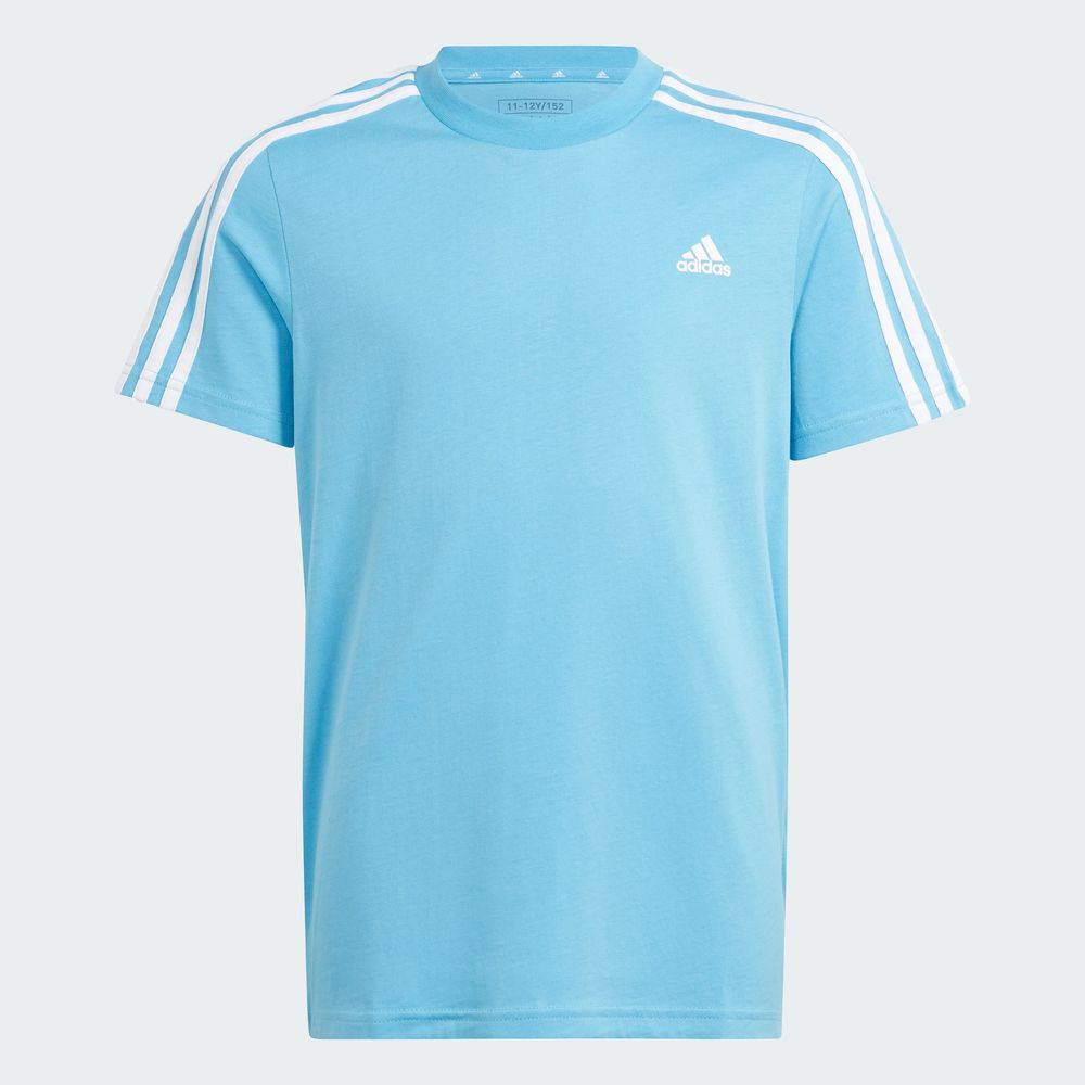 Foto 4 pulgar | Playera Adidas Essentials 3 Franjas Algodón Azul para Niños