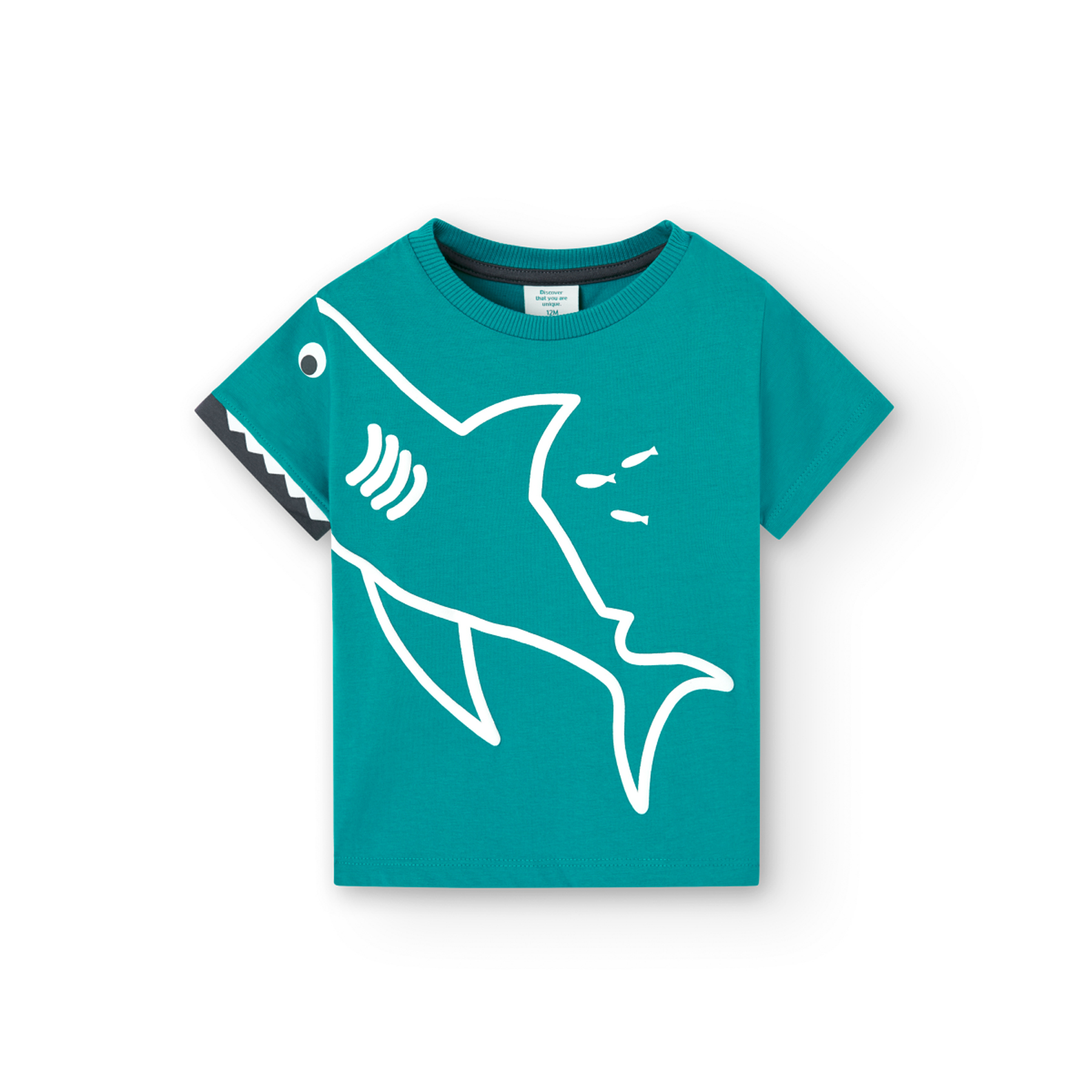 Playera de Punto Boboli Azul Estampado Tiburón para Niño