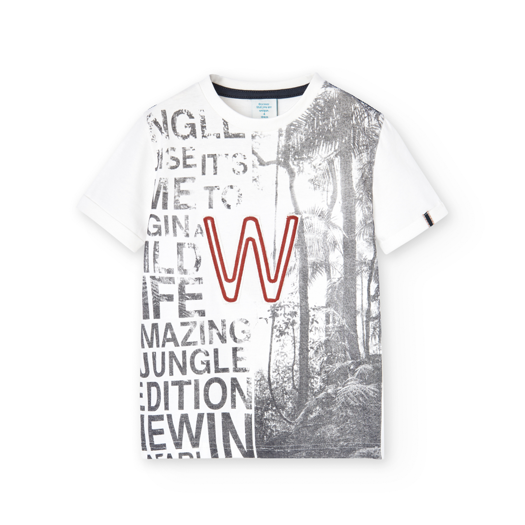 Playera Boboli Blanca Estampado W para Niño