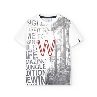 Foto 1 | Playera Boboli Blanca Estampado W para Niño