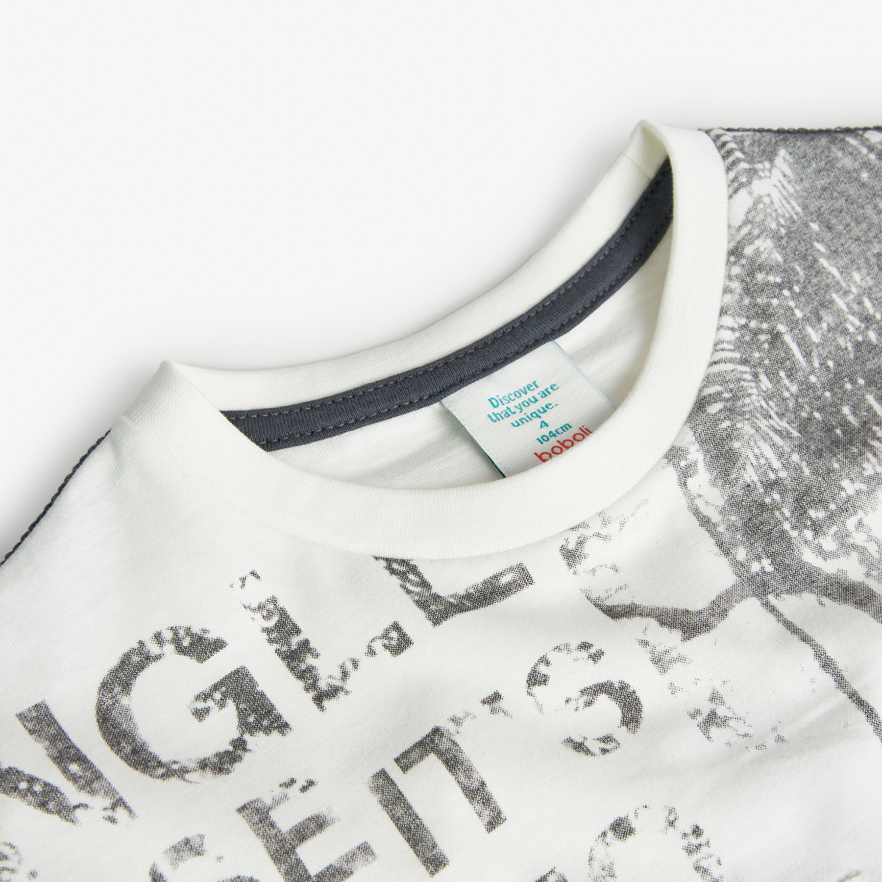 Foto 5 pulgar | Playera Boboli Blanca Estampado W para Niño