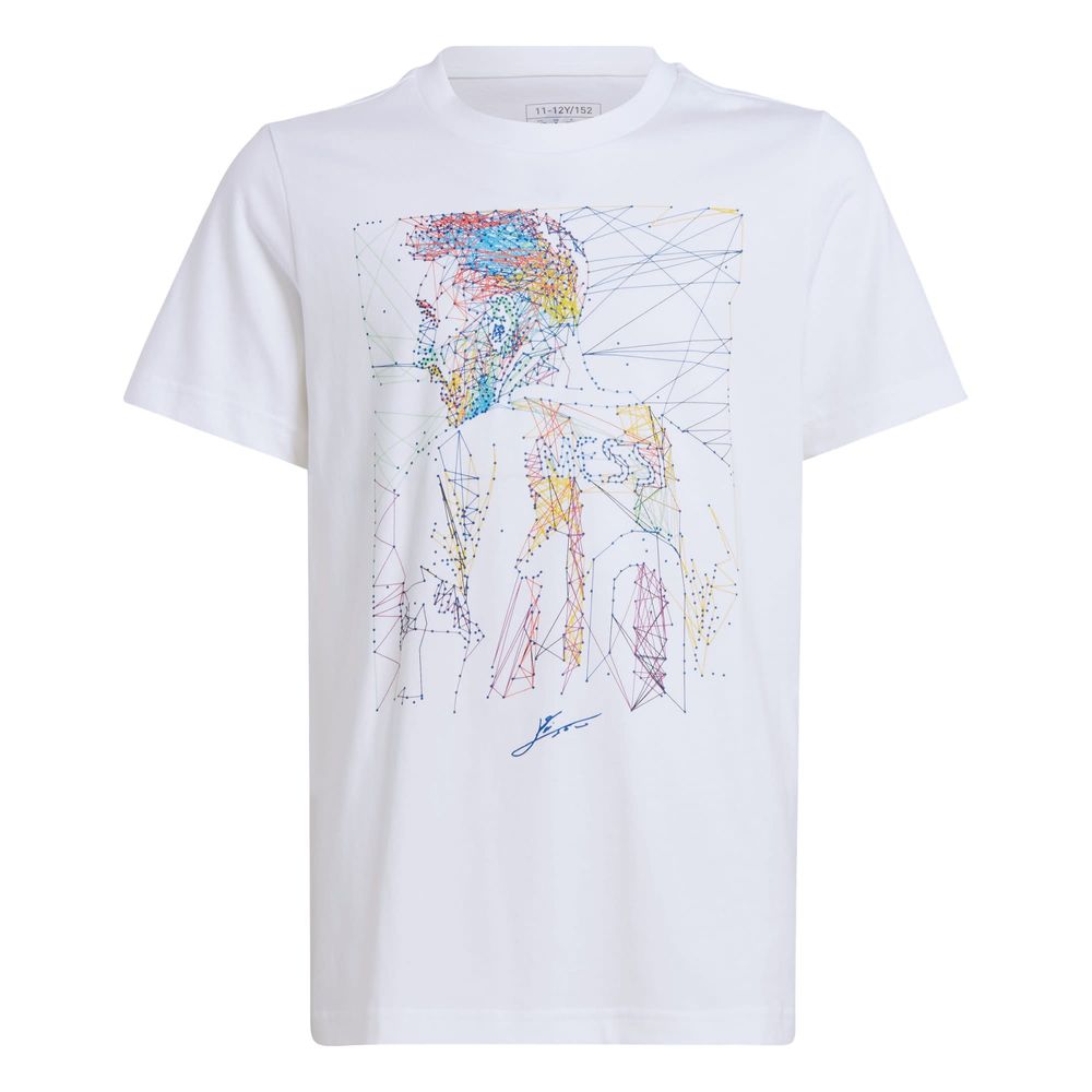 Playera Messi Fútbol Estampada Kids Adidas Blanco Niños $599