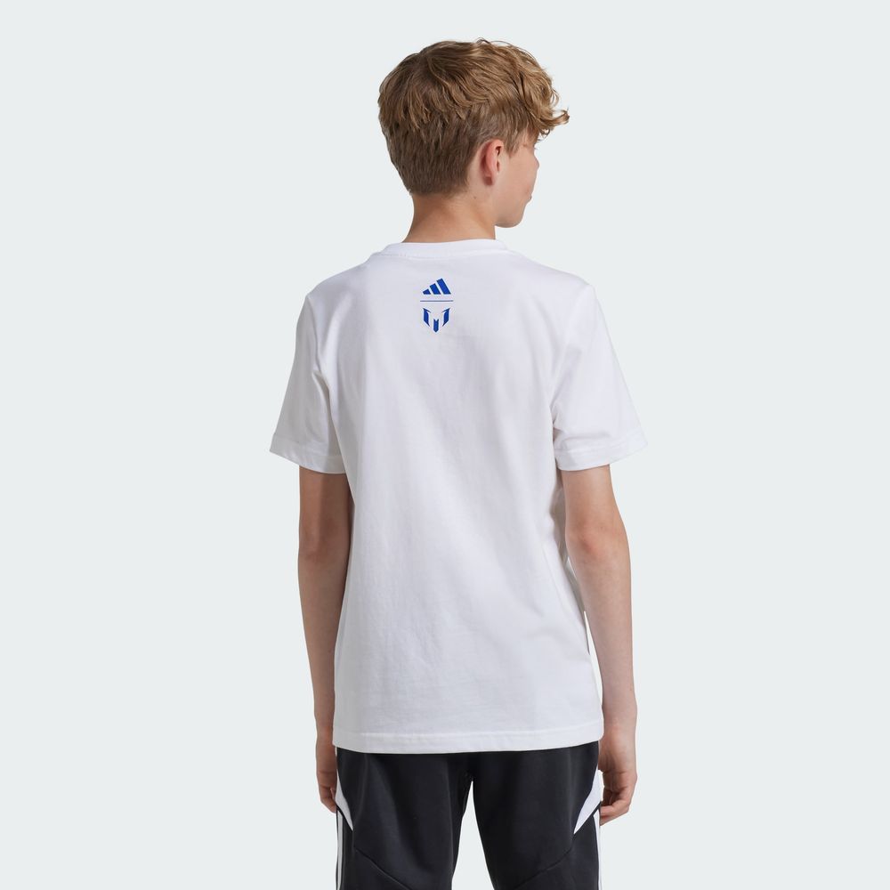 Foto 5 | Playera Messi Fútbol Estampada Kids Adidas Blanco Niños