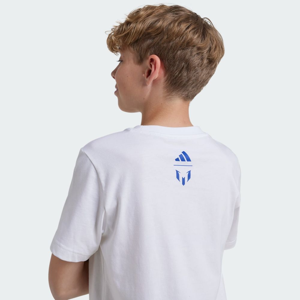 Foto 7 | Playera Messi Fútbol Estampada Kids Adidas Blanco Niños