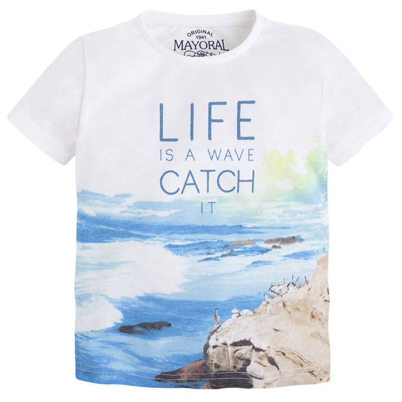 Playera Life Is A Wave Catch It Mayoral para Niño