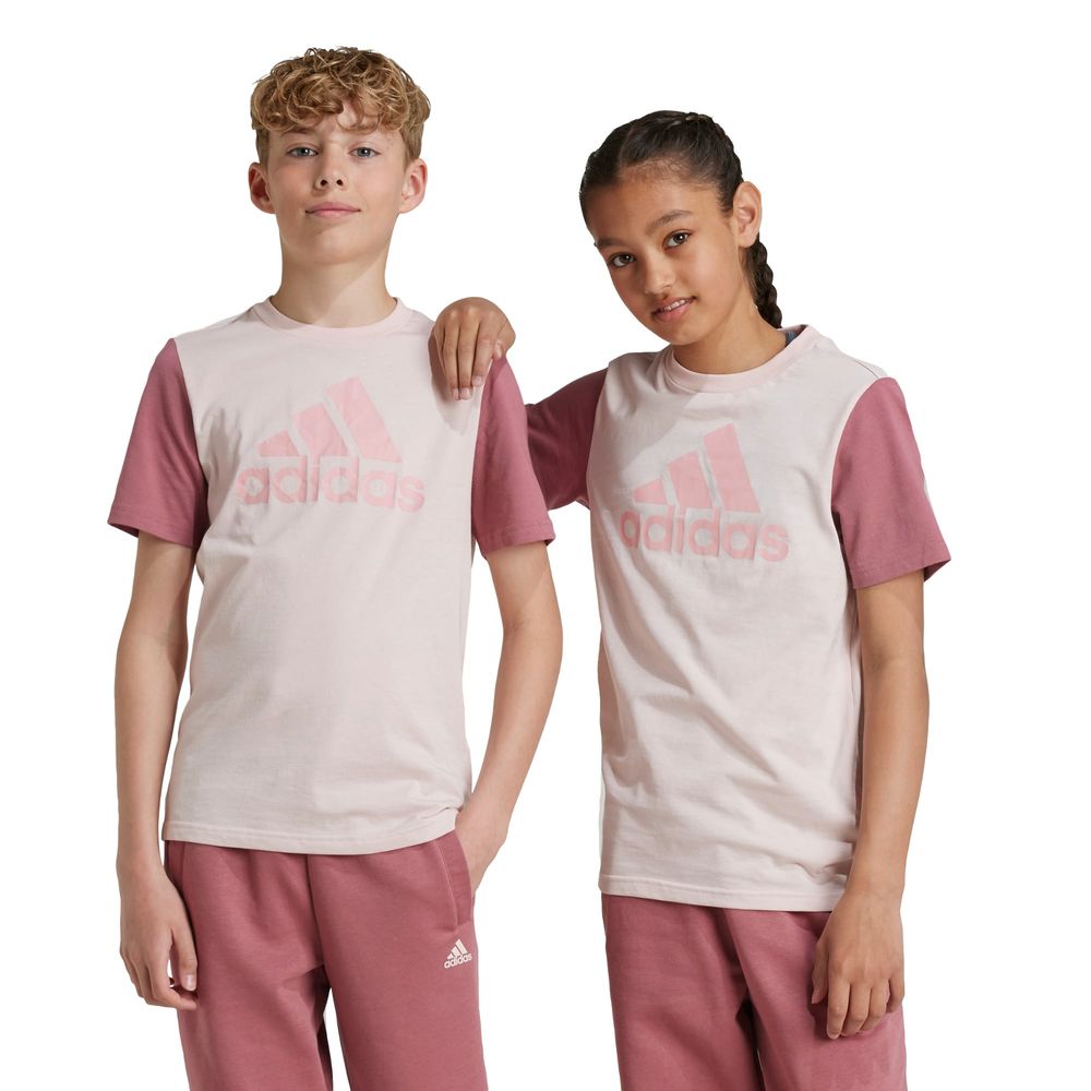Foto 4 pulgar | Playera Essentials Big Logo Colorblock Kids Adidas Rosa Niños