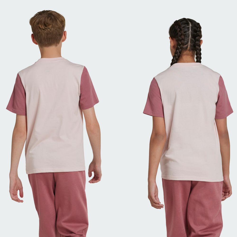 Foto 5 | Playera Essentials Big Logo Colorblock Kids Adidas Rosa Niños