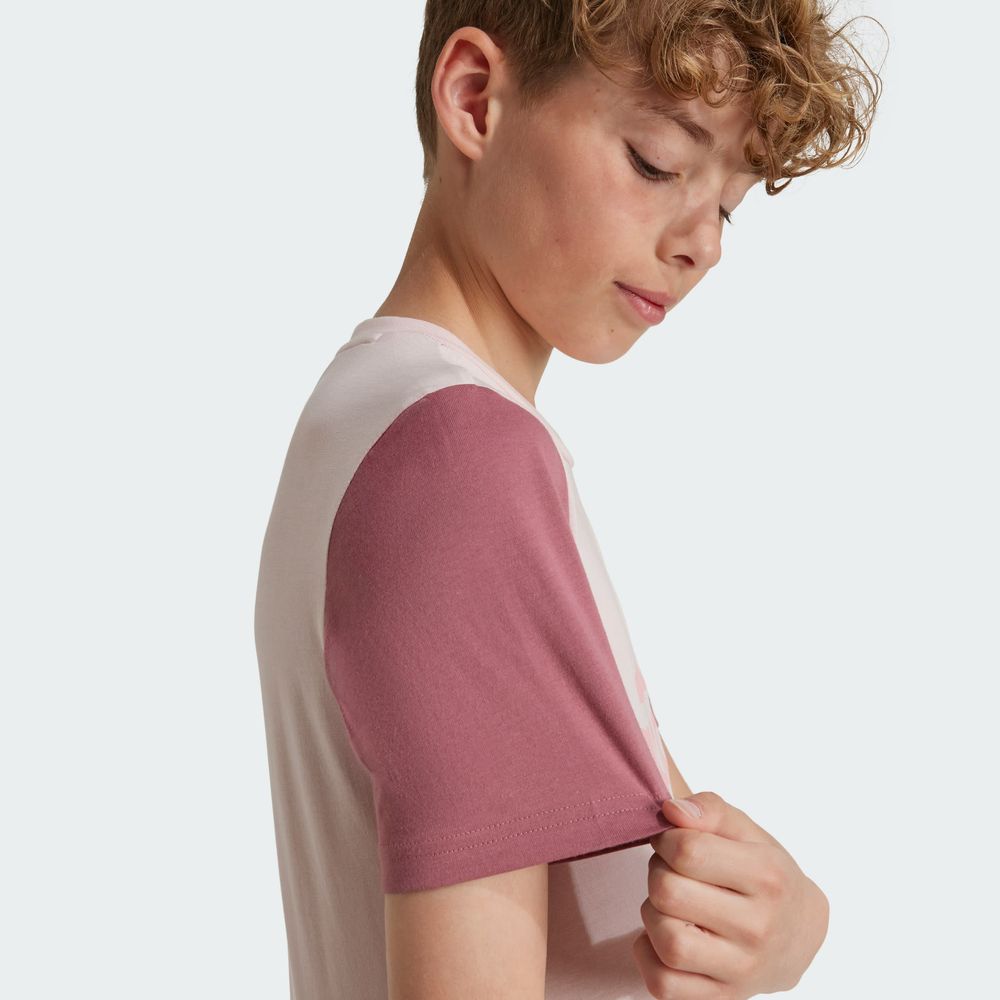 Foto 8 | Playera Essentials Big Logo Colorblock Kids Adidas Rosa Niños