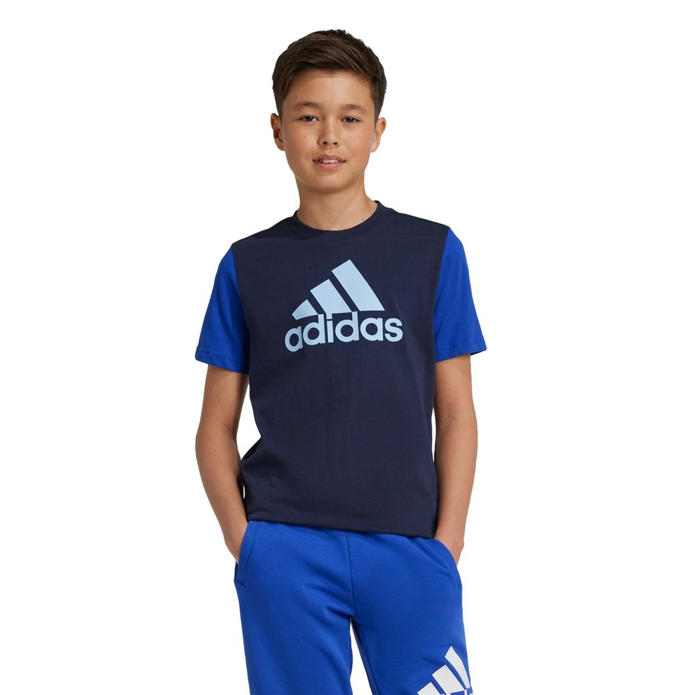 Foto 2 | Playera Essentials Big Logo Colorblock Kids Adidas Azul Niños