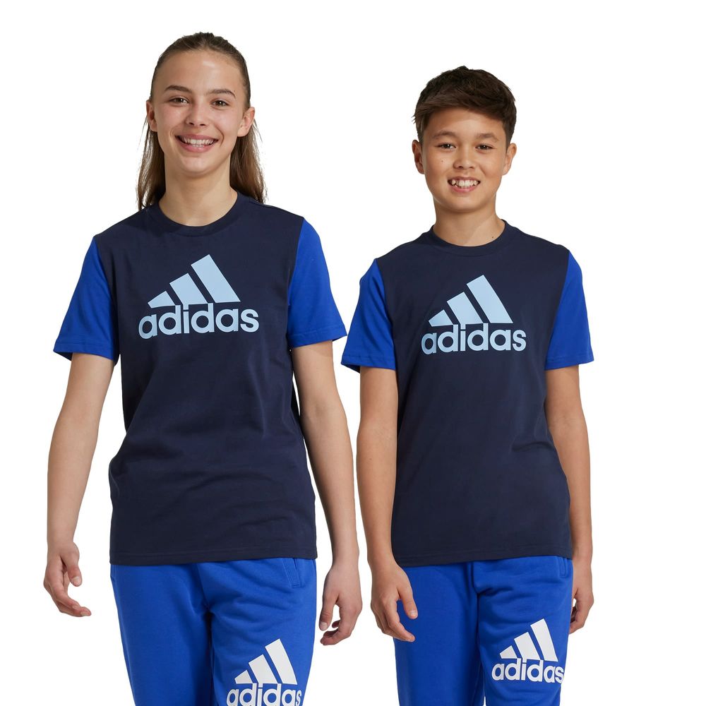 Foto 4 pulgar | Playera Essentials Big Logo Colorblock Kids Adidas Azul Niños