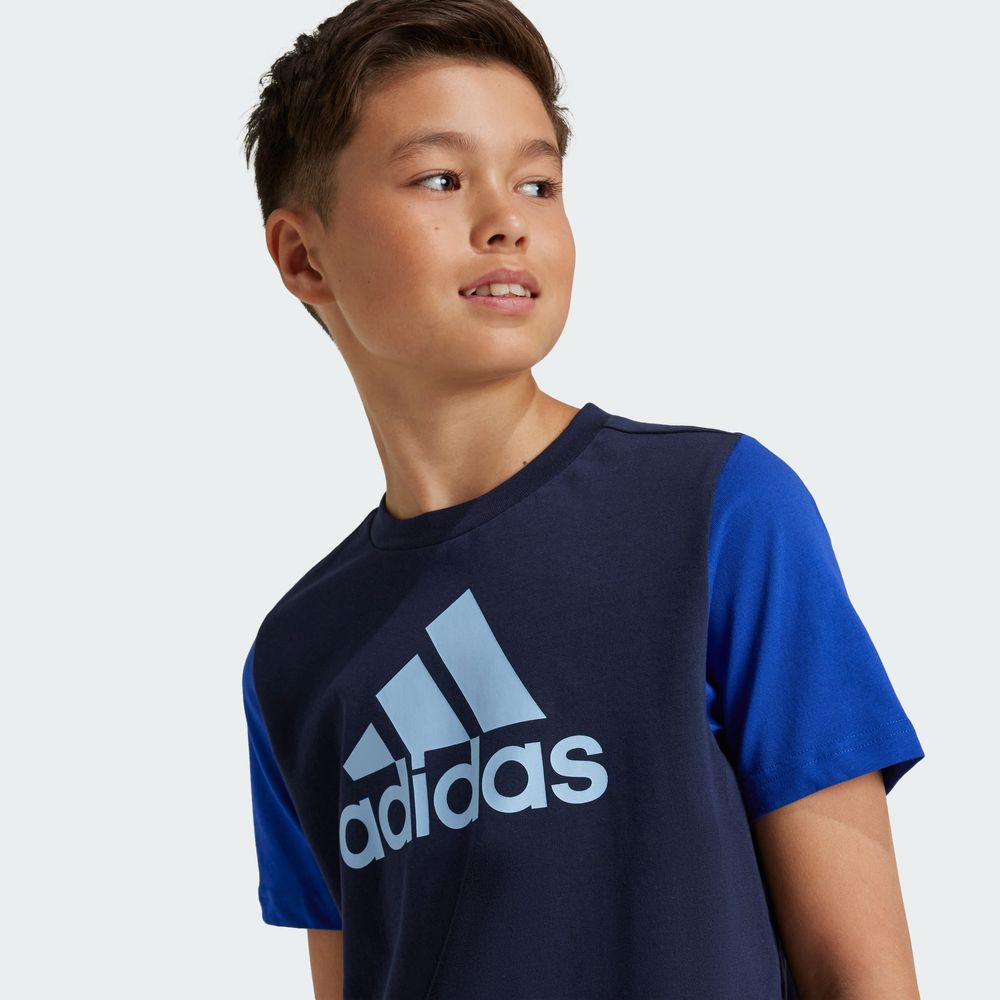 Foto 8 pulgar | Playera Essentials Big Logo Colorblock Kids Adidas Azul Niños