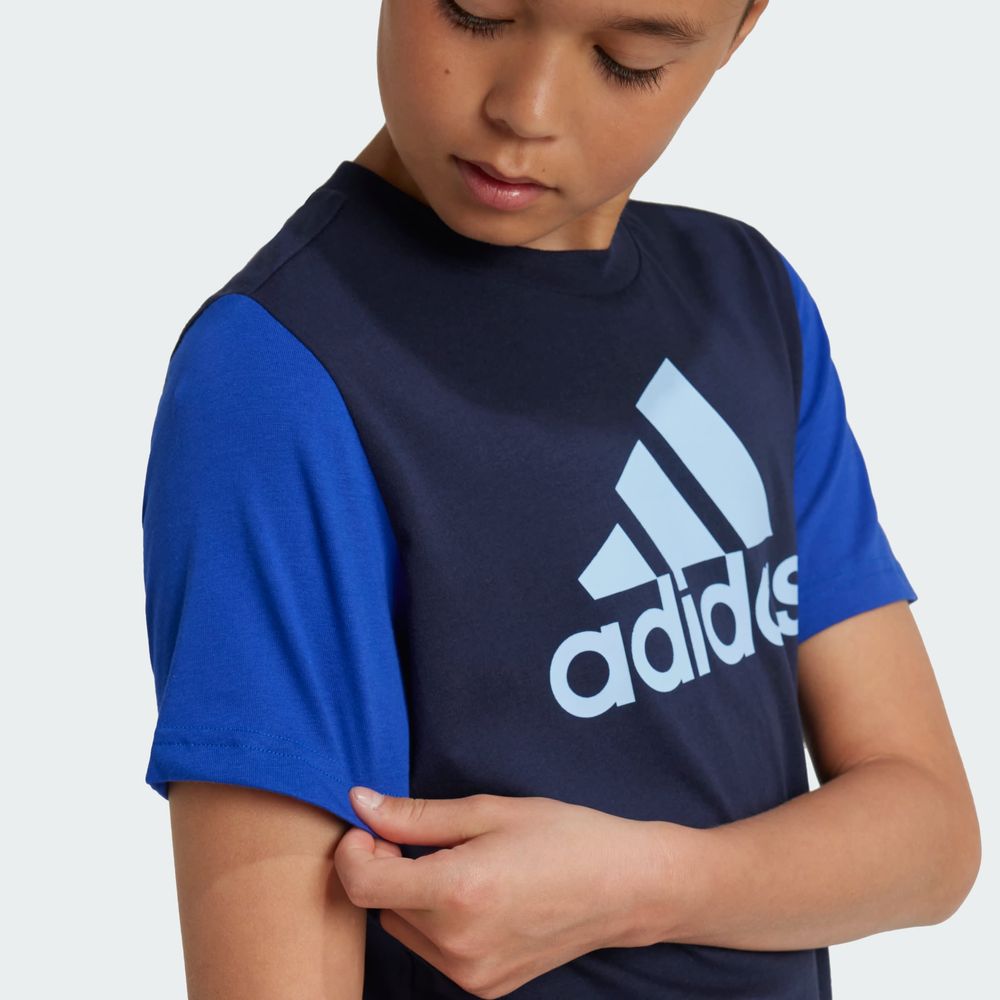 Foto 9 pulgar | Playera Essentials Big Logo Colorblock Kids Adidas Azul Niños