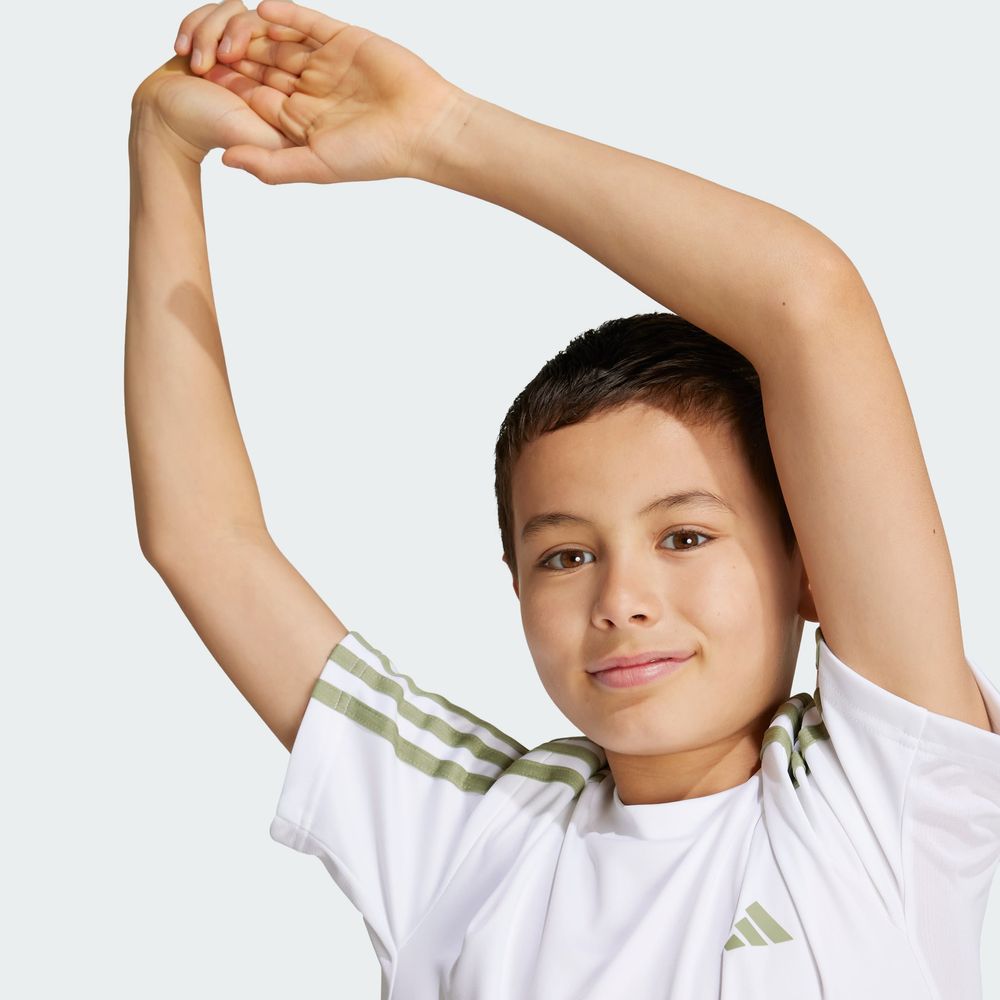 Foto 9 pulgar | Playera Train Essentials Aeroready 3 Franjas Ajuste Clásico Adidas Blanco Niños