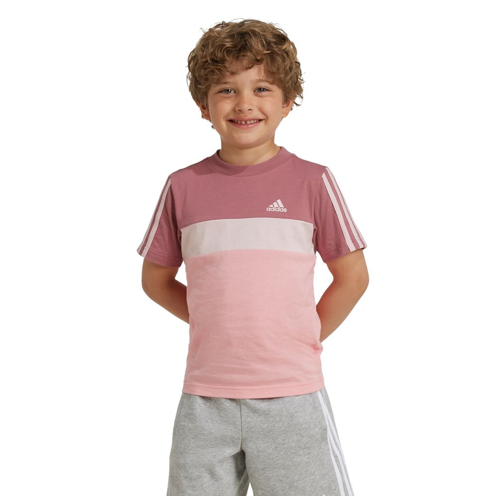 Foto 3 pulgar | Playera Tiberio 3 Franjas Colorblock De Algodón Para Niños Adidas Rojo Niños