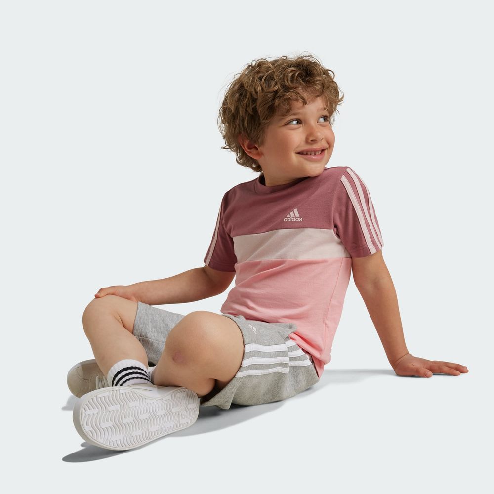 Foto 7 pulgar | Playera Tiberio 3 Franjas Colorblock De Algodón Para Niños Adidas Rojo Niños