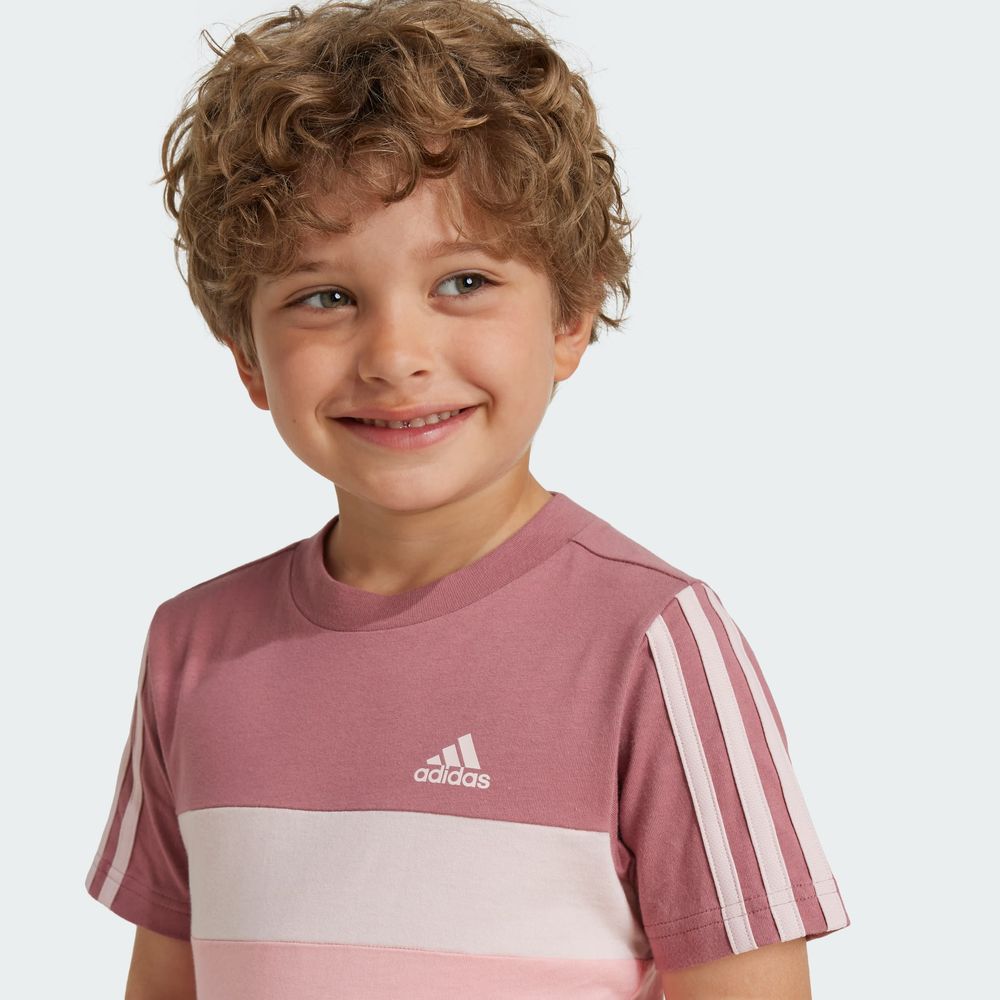 Foto 8 pulgar | Playera Tiberio 3 Franjas Colorblock De Algodón Para Niños Adidas Rojo Niños