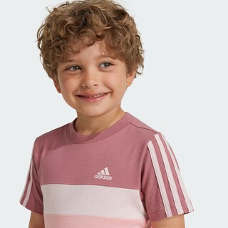Foto 7 | Playera Tiberio 3 Franjas Colorblock De Algodón Para Niños Adidas Rojo Niños