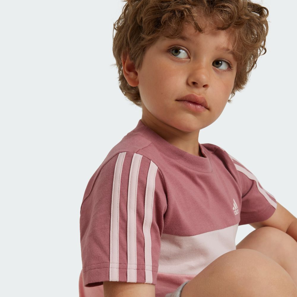 Foto 9 pulgar | Playera Tiberio 3 Franjas Colorblock De Algodón Para Niños Adidas Rojo Niños