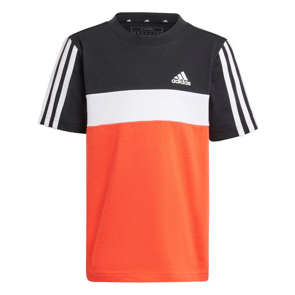 Playera Tiberio 3 Franjas Colorblock De Algodón Para Niños Adidas Negro Niños $349