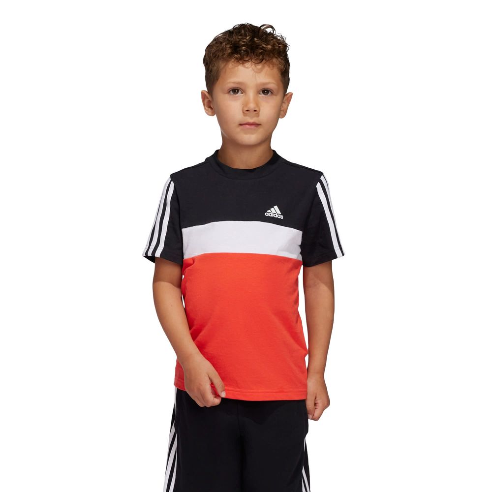 Foto 3 pulgar | Playera Tiberio 3 Franjas Colorblock De Algodón Para Niños Adidas Negro Niños