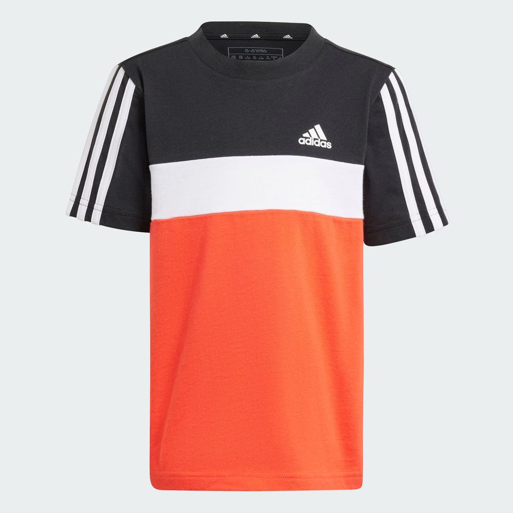 Foto 5 pulgar | Playera Tiberio 3 Franjas Colorblock De Algodón Para Niños Adidas Negro Niños