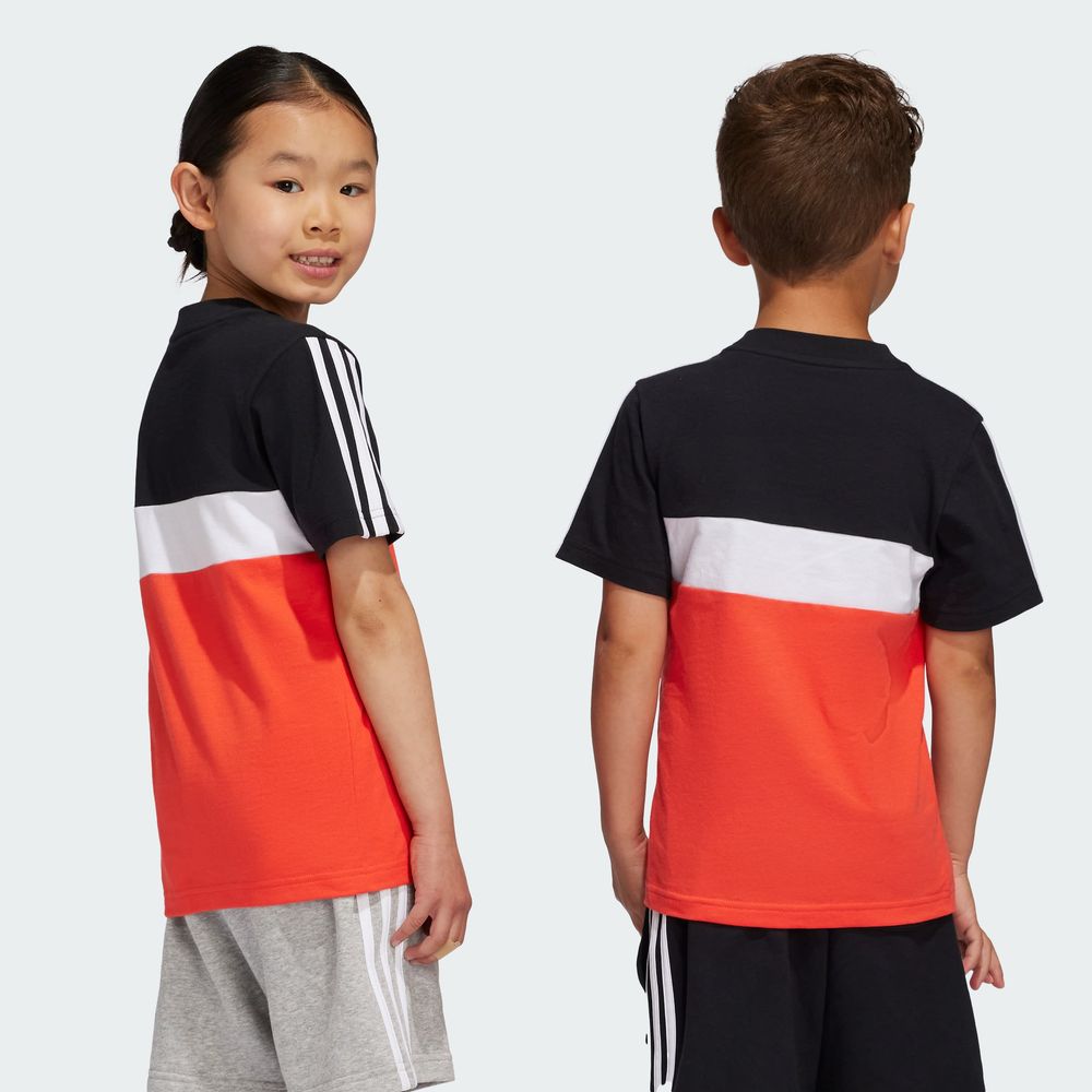 Foto 6 pulgar | Playera Tiberio 3 Franjas Colorblock De Algodón Para Niños Adidas Negro Niños