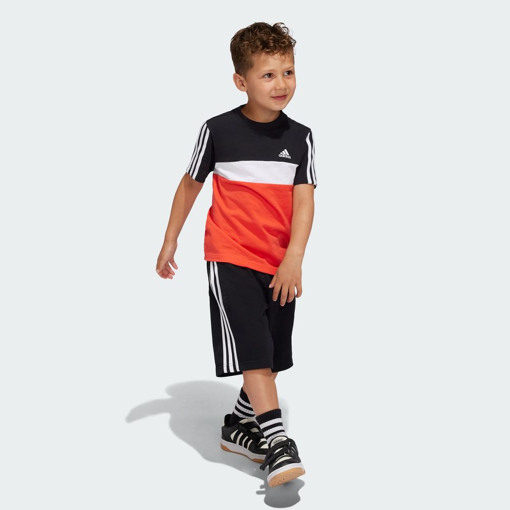 Foto 7 pulgar | Playera Tiberio 3 Franjas Colorblock De Algodón Para Niños Adidas Negro Niños