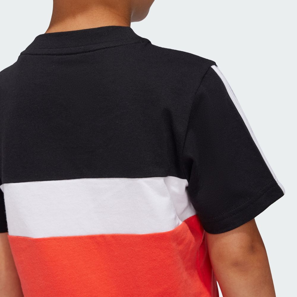 Foto 8 pulgar | Playera Tiberio 3 Franjas Colorblock De Algodón Para Niños Adidas Negro Niños