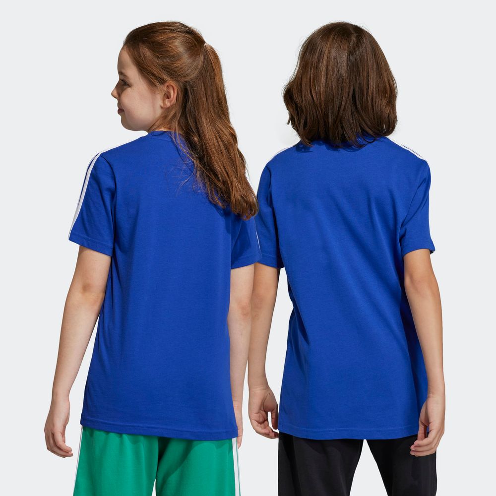 Foto 6 pulgar | Playera Essentials 3 Franjas Algodón Adidas Azul Niños