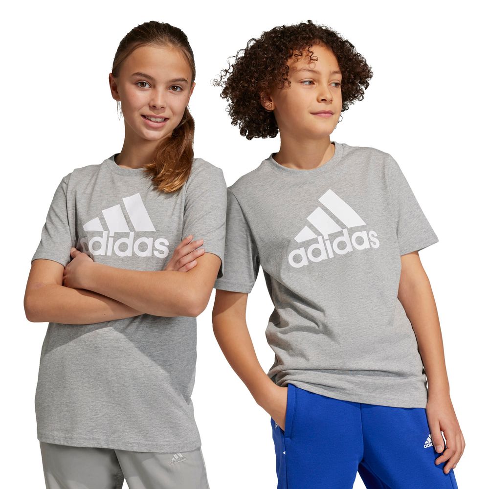 Foto 4 pulgar | Playera Essentials Big Logo Algodón Adidas Gris Niños