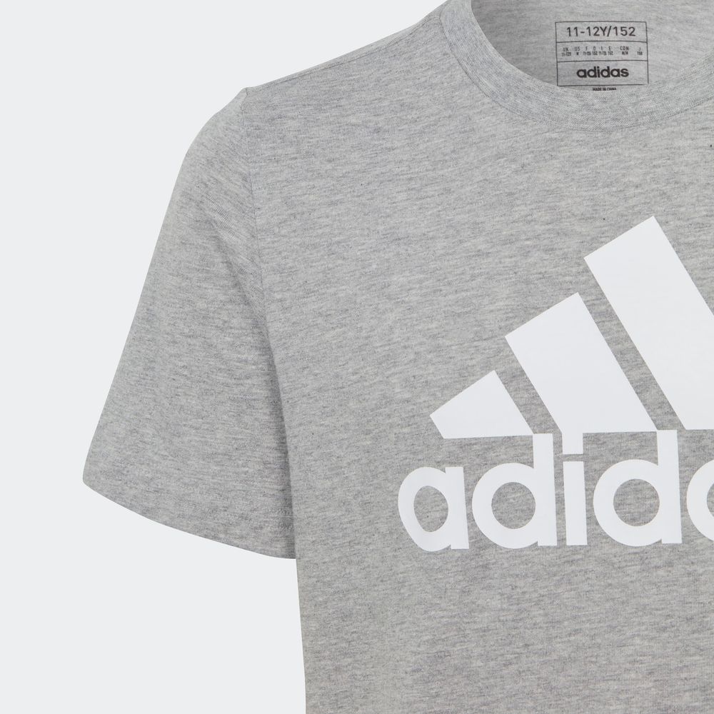 Foto 8 pulgar | Playera Essentials Big Logo Algodón Adidas Gris Niños