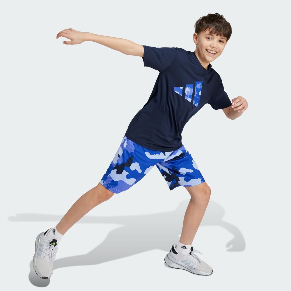 Foto 6 pulgar | Playera Train Essentials Seasonal Print Adidas Azul Niños