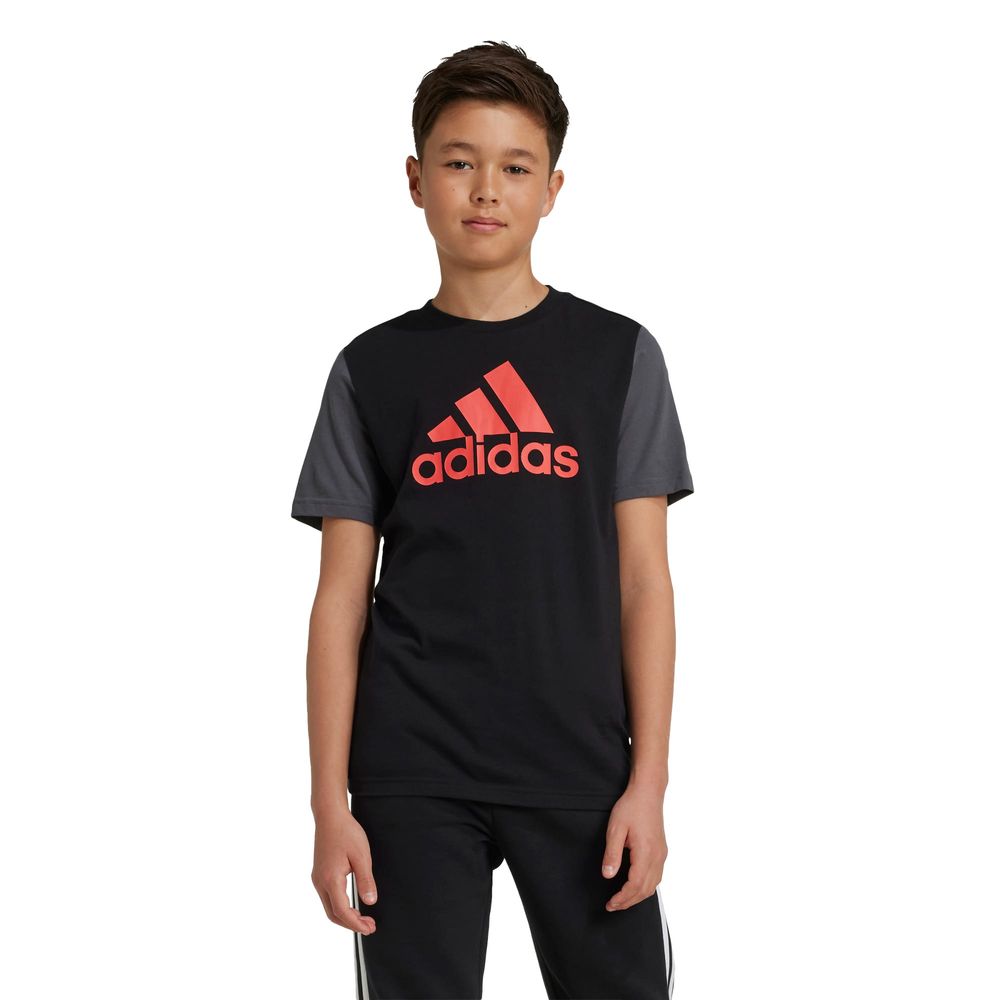 Foto 3 pulgar | Playera Essentials Big Logo Colorblock Kids Adidas Negro Niños