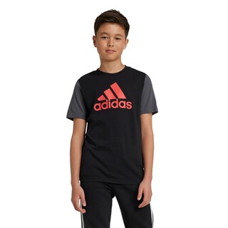 Foto 2 | Playera Essentials Big Logo Colorblock Kids Adidas Negro Niños