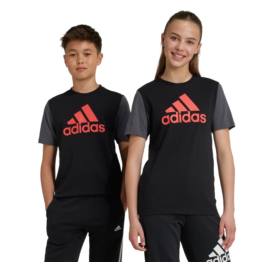 Foto 4 pulgar | Playera Essentials Big Logo Colorblock Kids Adidas Negro Niños
