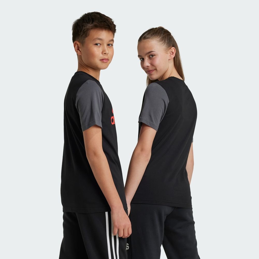 Foto 6 pulgar | Playera Essentials Big Logo Colorblock Kids Adidas Negro Niños