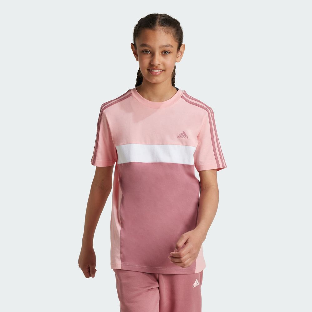 Foto 4 | Playera Tiberio 3 Franjas Colorblock De Algodón Para Niños Adidas Rosa Niños
