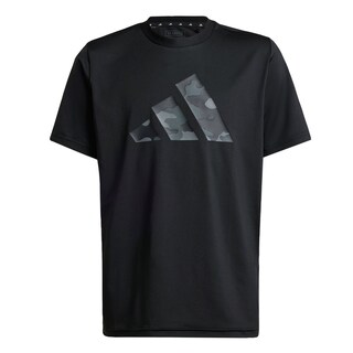 Foto 1 | Playera Train Essentials Seasonal Print Adidas Negro Niños