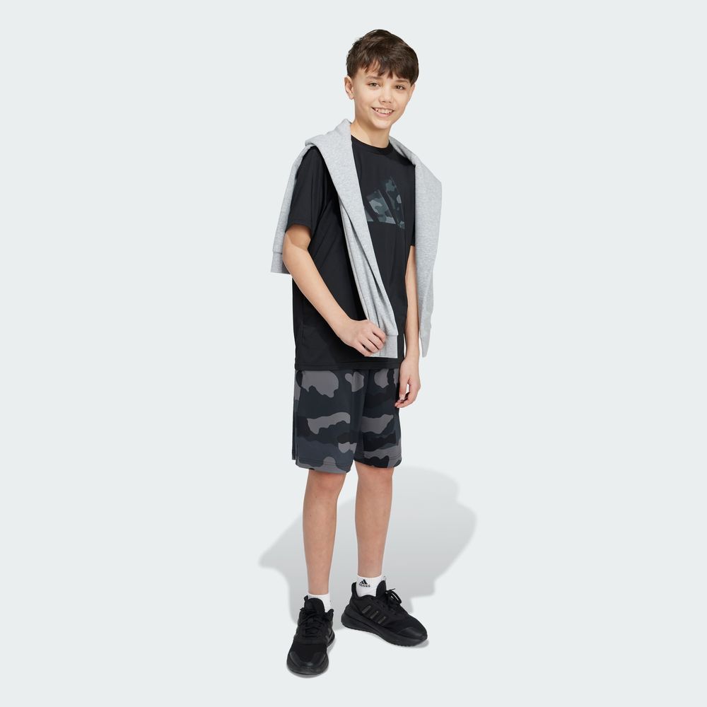 Foto 6 pulgar | Playera Train Essentials Seasonal Print Adidas Negro Niños