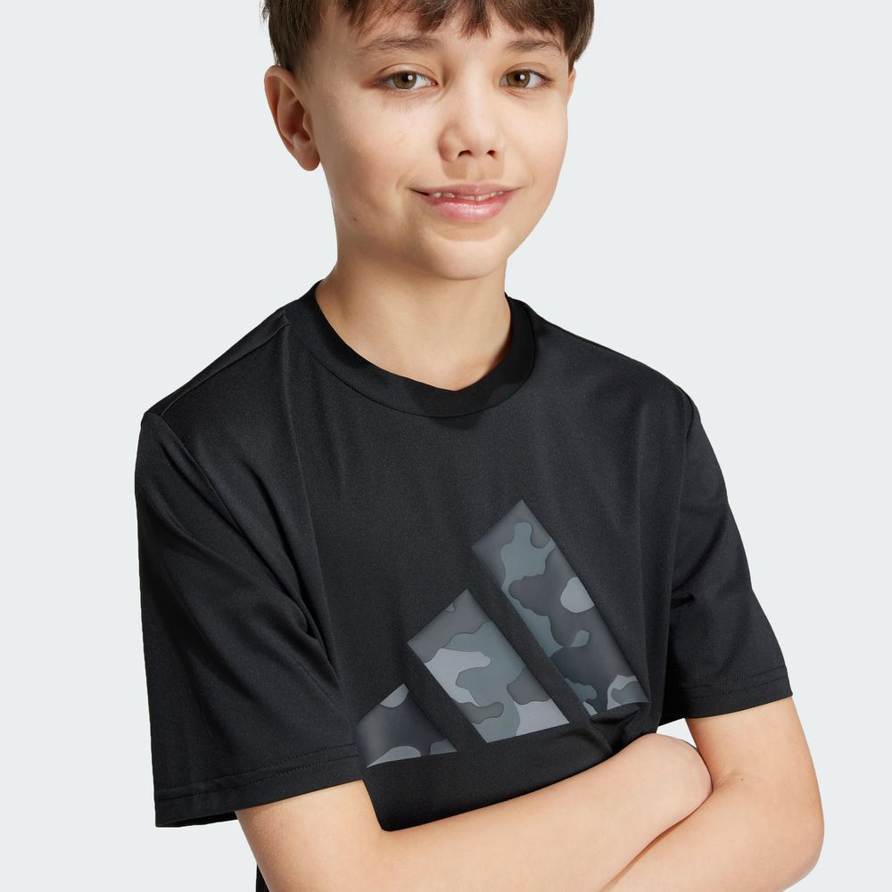 Foto 8 pulgar | Playera Train Essentials Seasonal Print Adidas Negro Niños