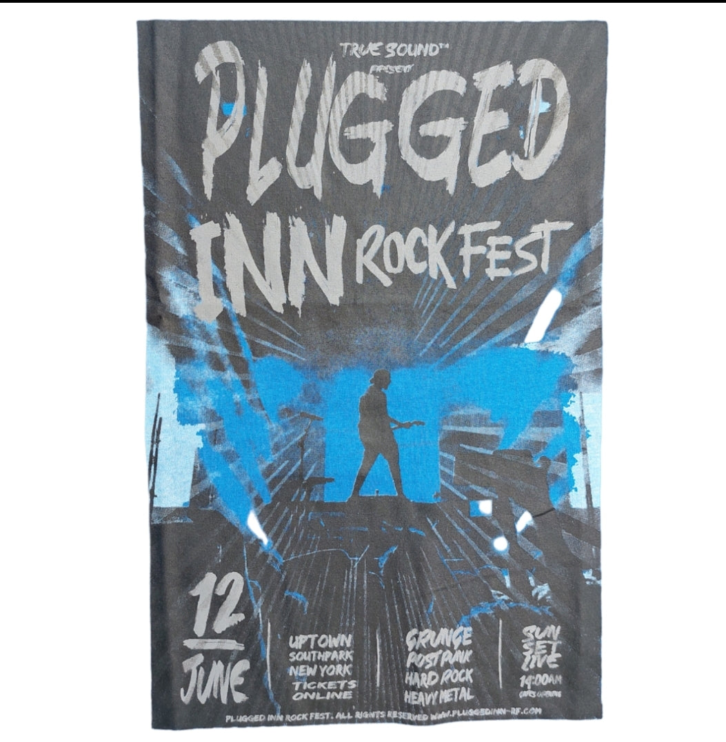 Foto 3 pulgar | Playera Azul Con Texto Estampado ''plugged Inn Rockfest'' Para Niño Losan