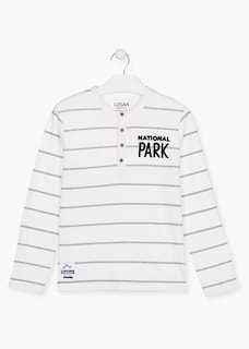 Foto 1 | Playera Cuadro Crudo Rayas Niño Losan